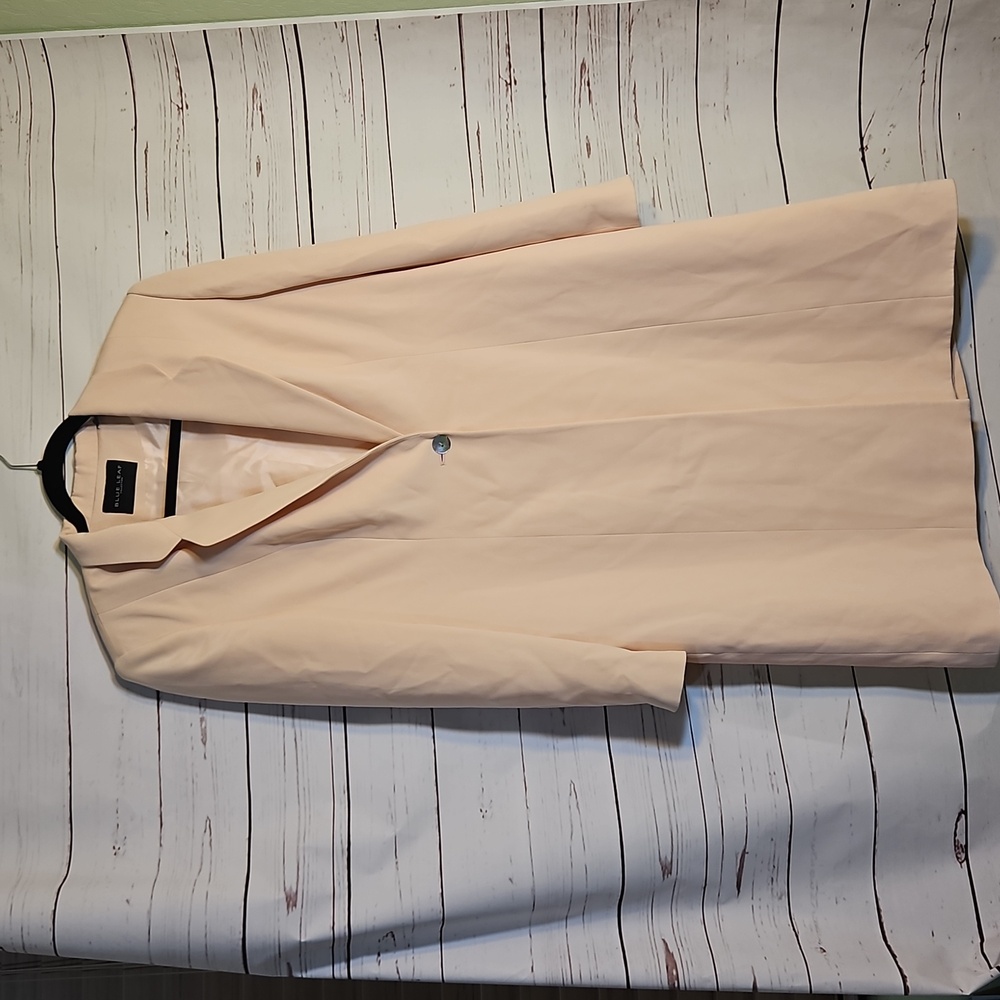 Peach Pink Duster Coat Dress Career Business Professional Elegant Chic,Sz 40‎
